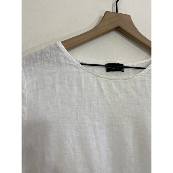 Coastal Rustic Cabincore Boho Cottagecore Linen Top M Italy Prairie Minimalist - Picture 5 of 16